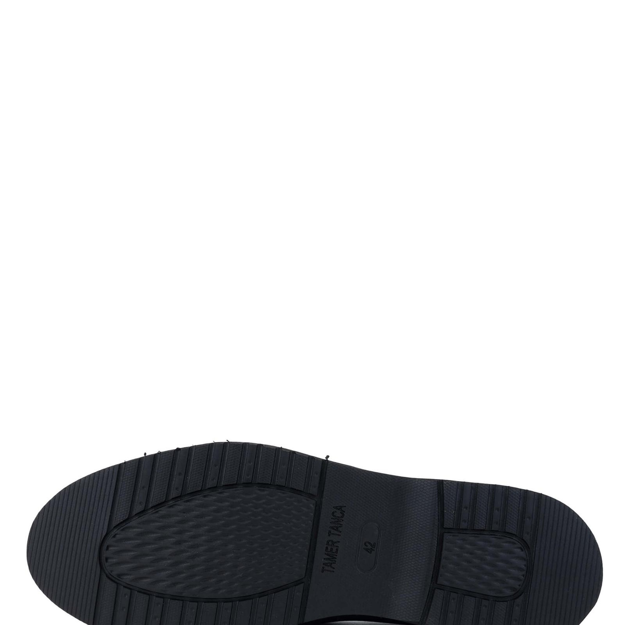 Tamer Tanca Erkek Hakiki Deri Siyah Floter Loafer Ayakkabı