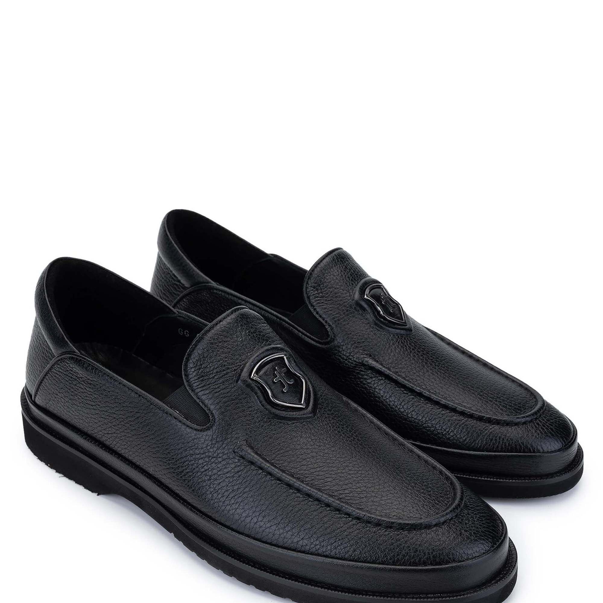 Tamer Tanca Erkek Hakiki Deri Siyah Floter Loafer Ayakkabı