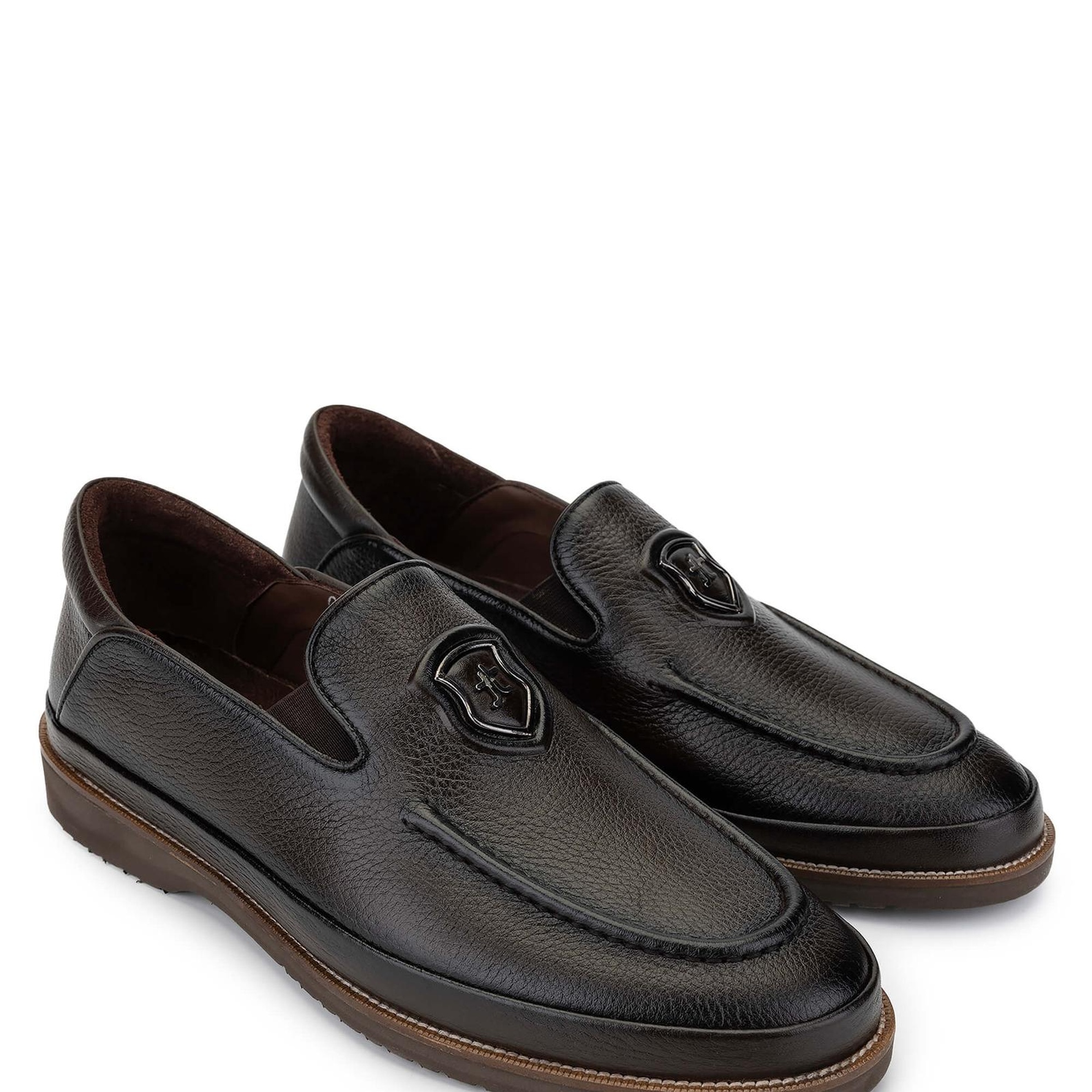 Tamer Tanca Erkek Hakiki Deri Kahverengi Loafer Ayakkabı