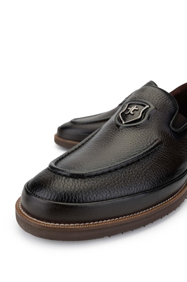  Tamer Tanca Erkek Hakiki Deri Kahverengi Loafer Ayakkabı