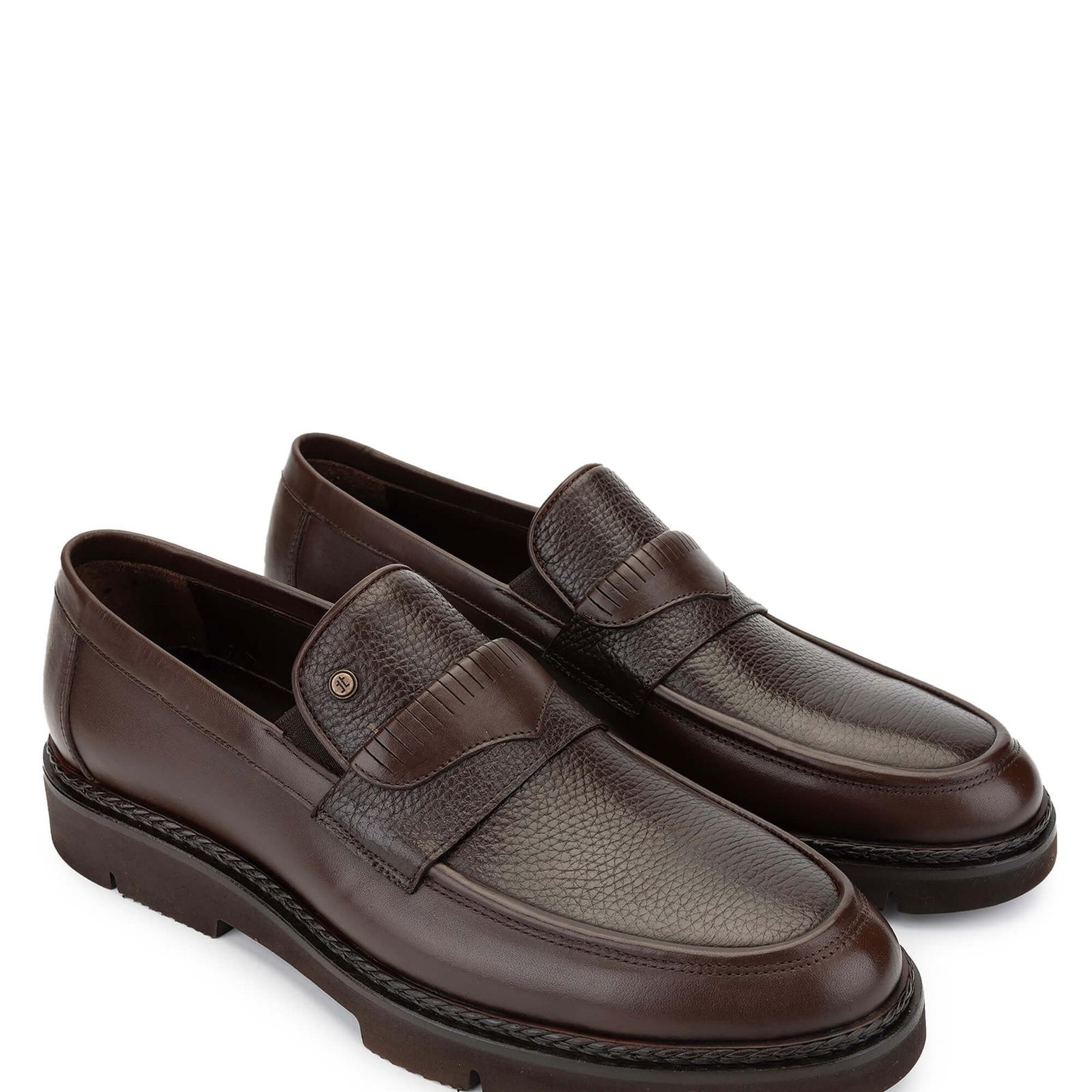 Tamer Tanca Erkek Hakiki Deri Kahverengi Loafer Ayakkabı