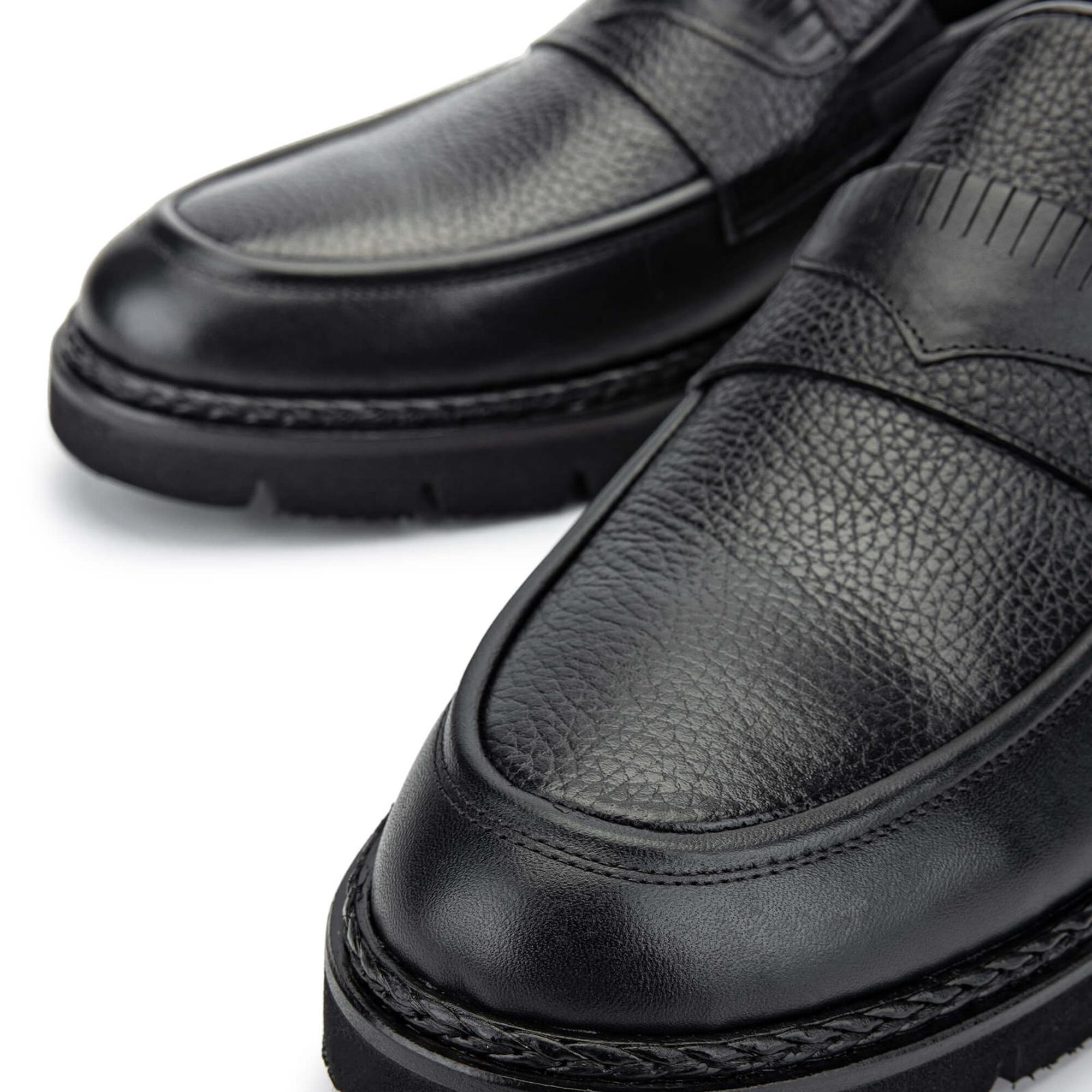 Tamer Tanca Erkek Hakiki Deri Siyah Loafer Ayakkabı