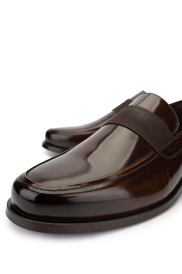  Tamer Tanca Erkek Hakiki Deri Kahverengi Loafer Ayakkabı