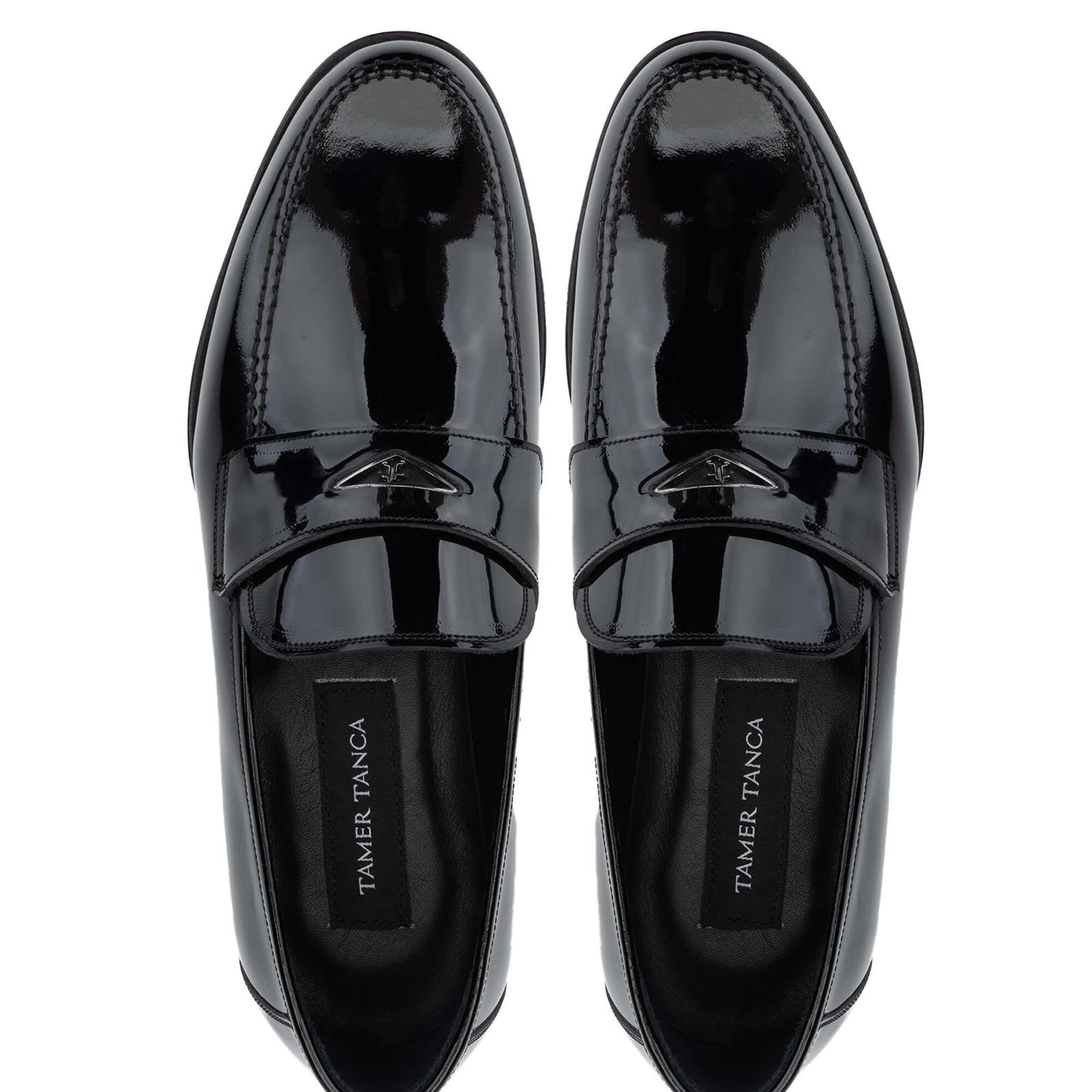 Tamer Tanca Erkek Hakiki Deri Siyah Rugan Loafer Ayakkabı