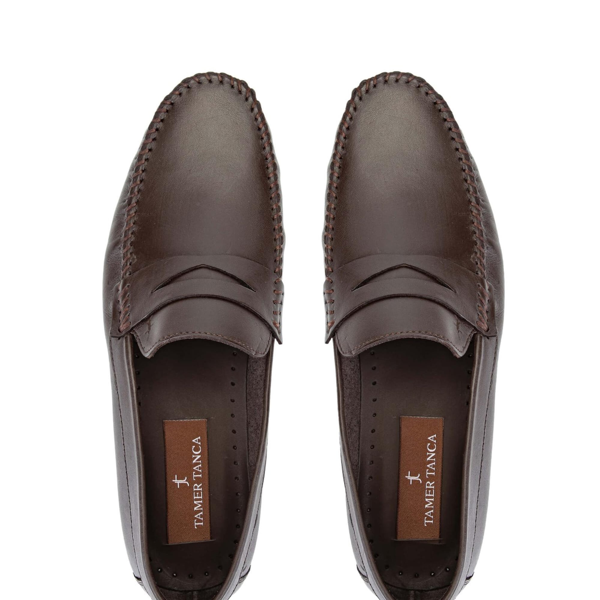 Tamer Tanca Erkek Hakiki Deri Kahverengi Loafer Ayakkabı