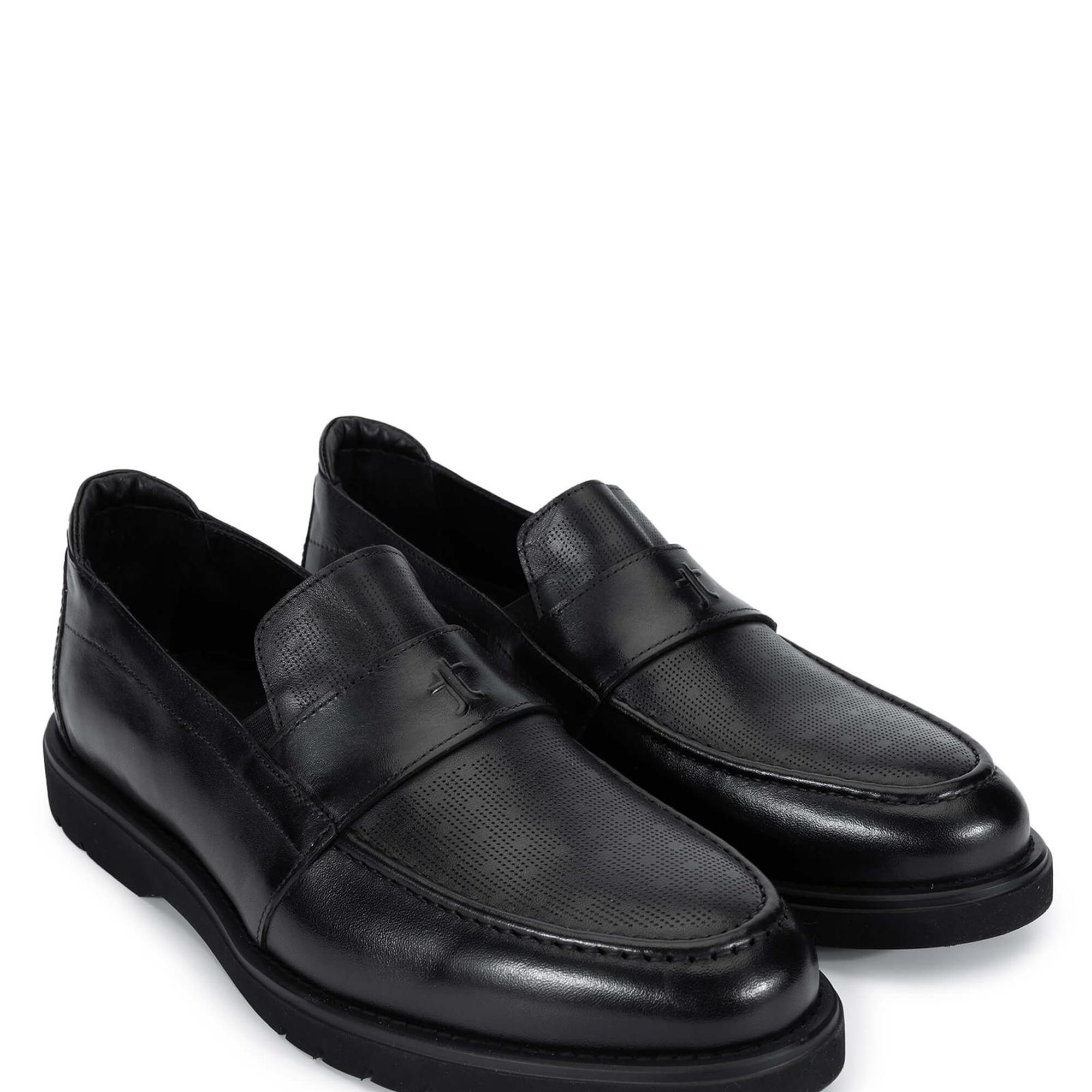 Tamer Tanca Erkek Hakiki Deri Siyah Loafer Ayakkabı