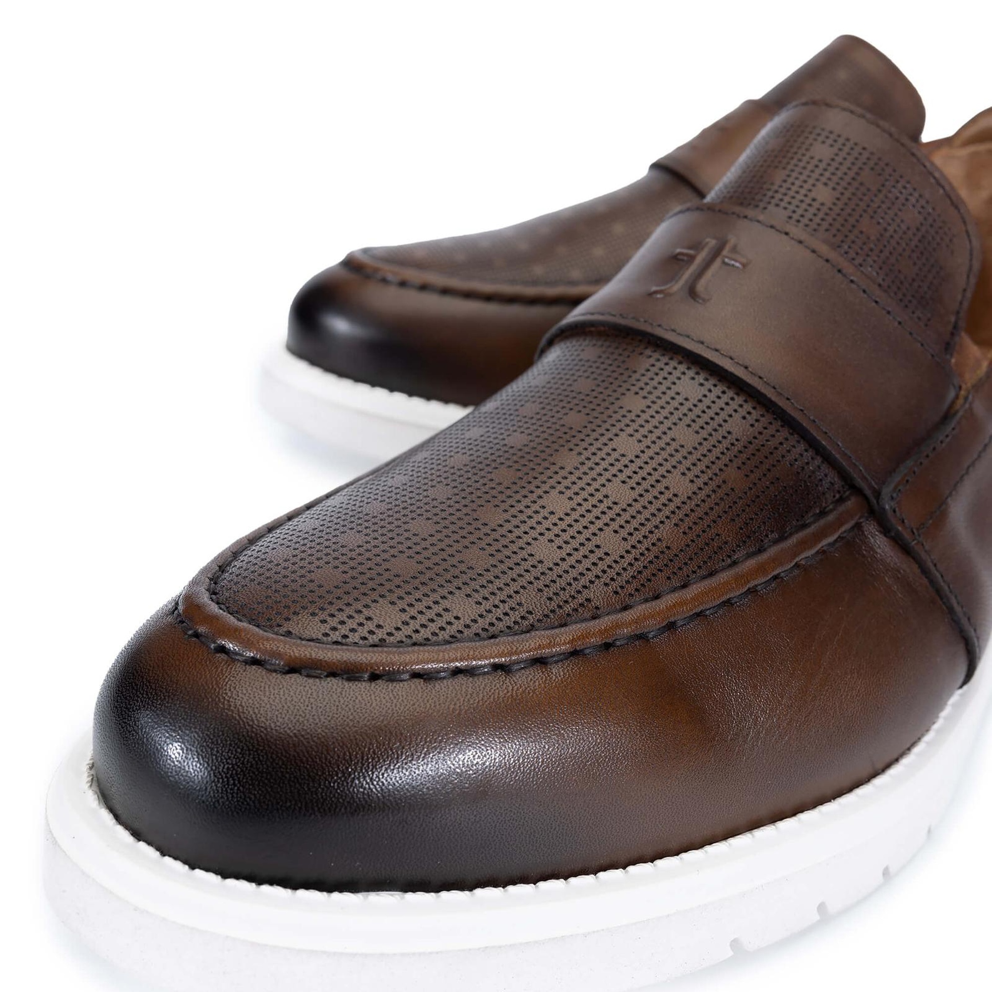 Tamer Tanca Erkek Hakiki Deri Taba Loafer Ayakkabı