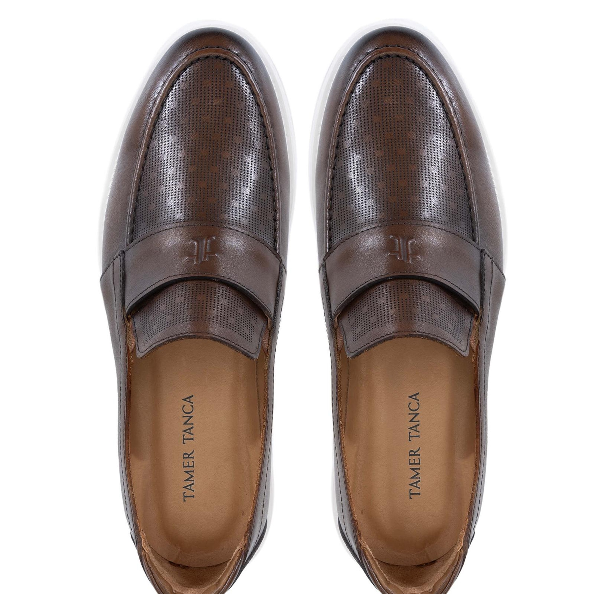 Tamer Tanca Erkek Hakiki Deri Taba Loafer Ayakkabı