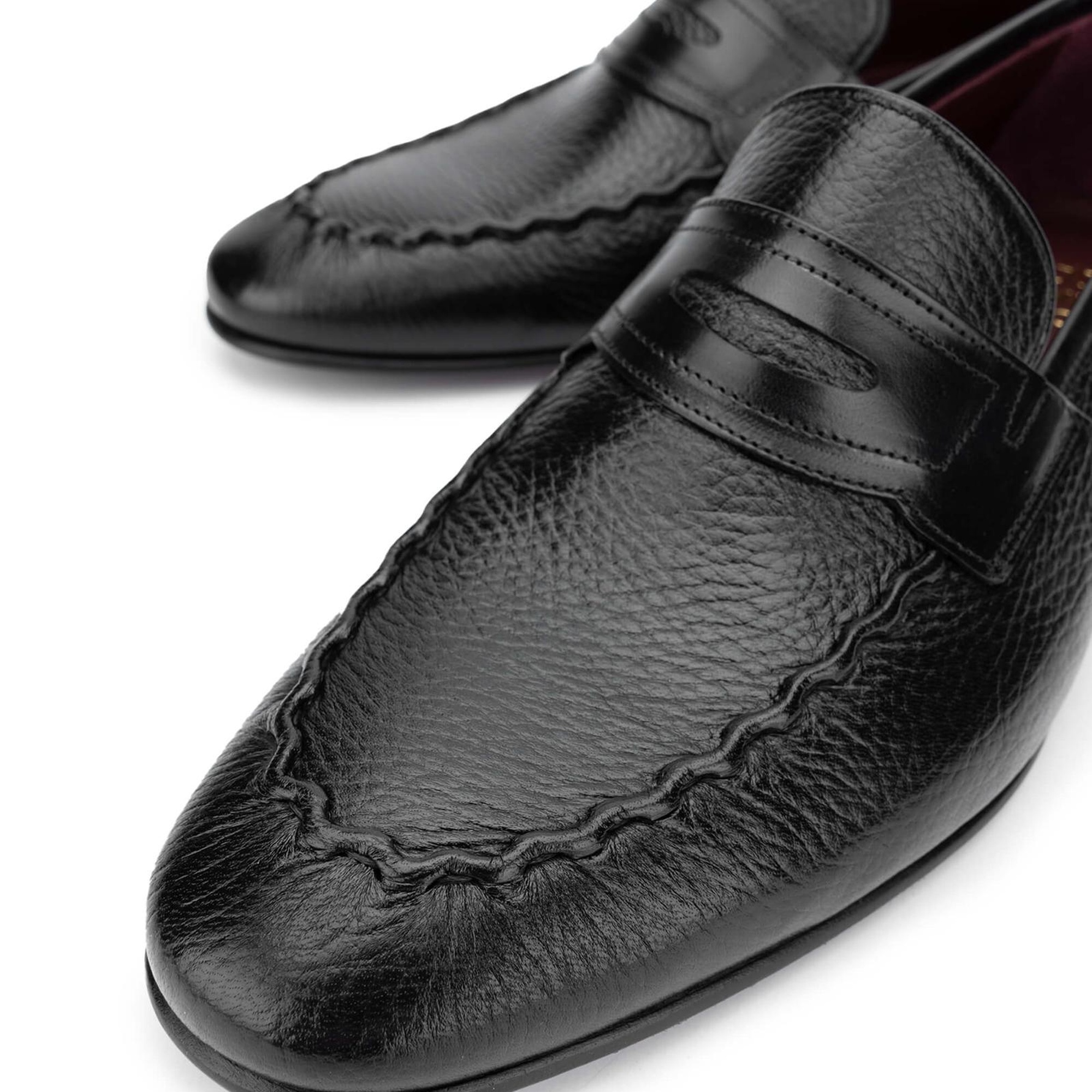 Tamer Tanca Erkek Hakiki Deri Siyah Loafer Ayakkabı