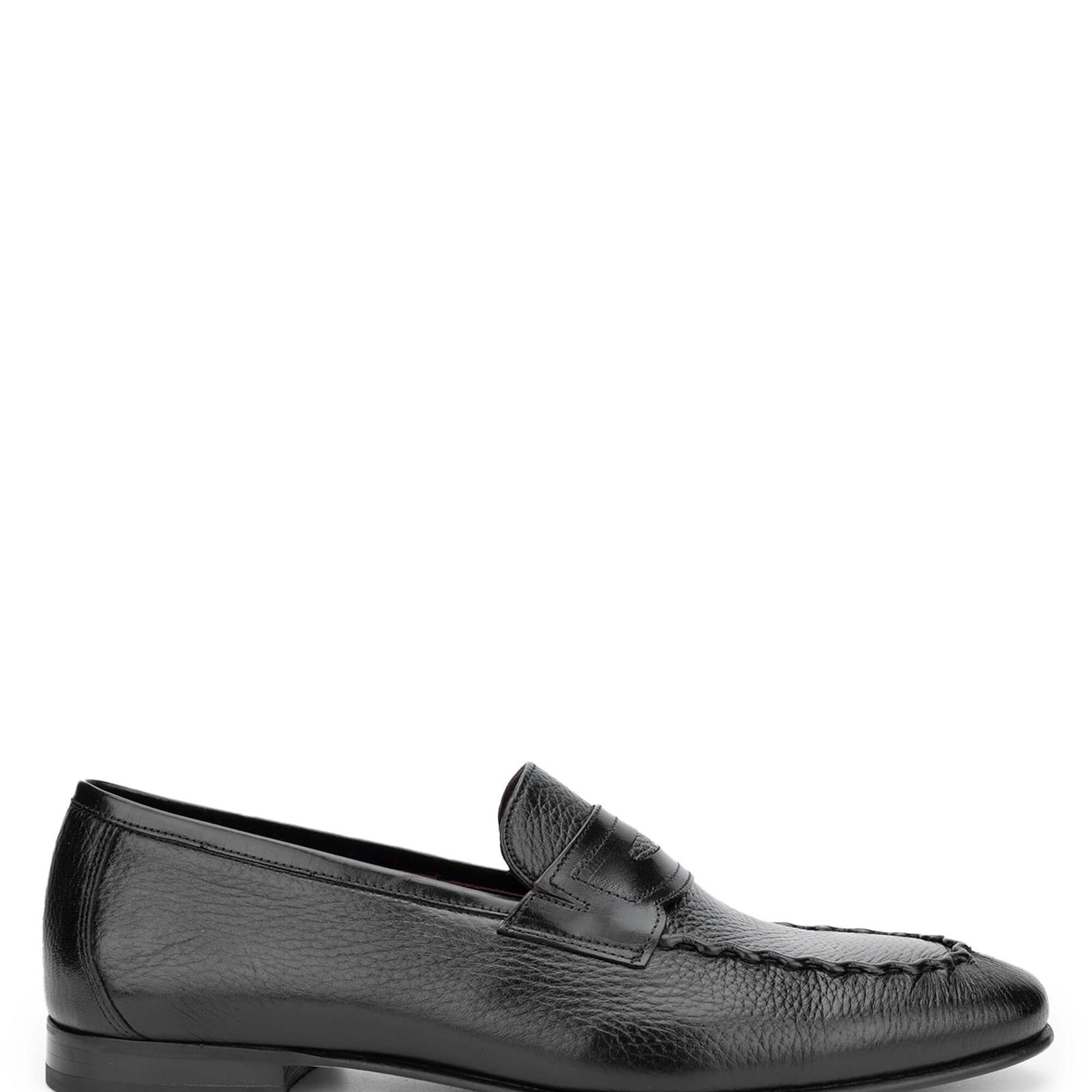 Tamer Tanca Erkek Hakiki Deri Siyah Loafer Ayakkabı