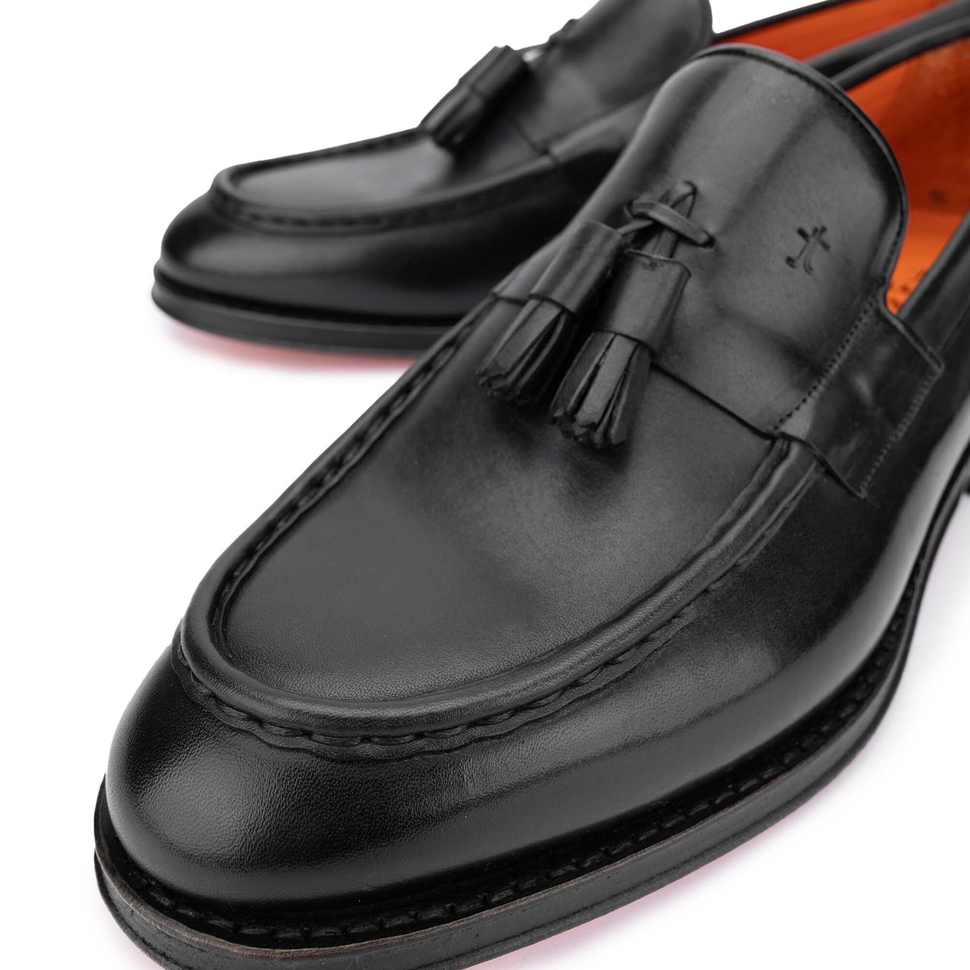 Tamer Tanca Erkek Hakiki Deri Siyah Loafer Ayakkabı