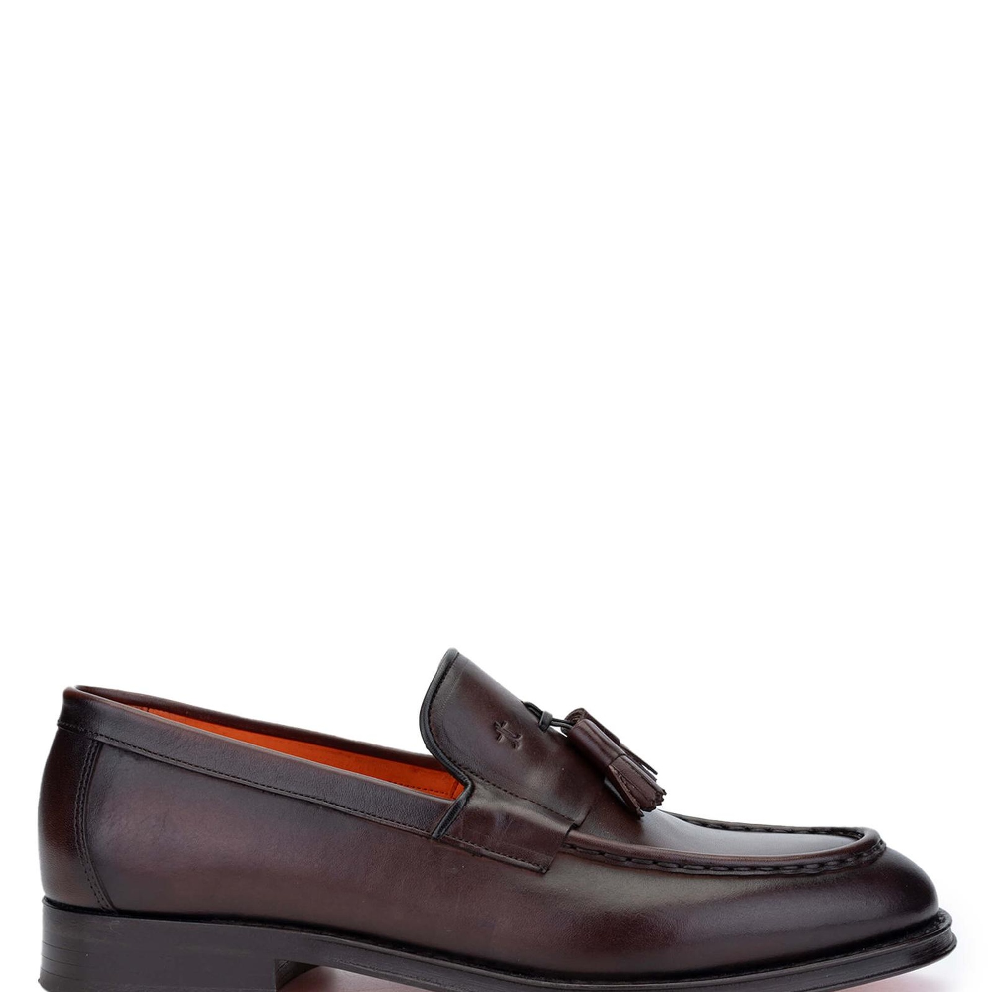 Tamer Tanca Erkek Hakiki Deri Kahverengi Loafer Ayakkabı