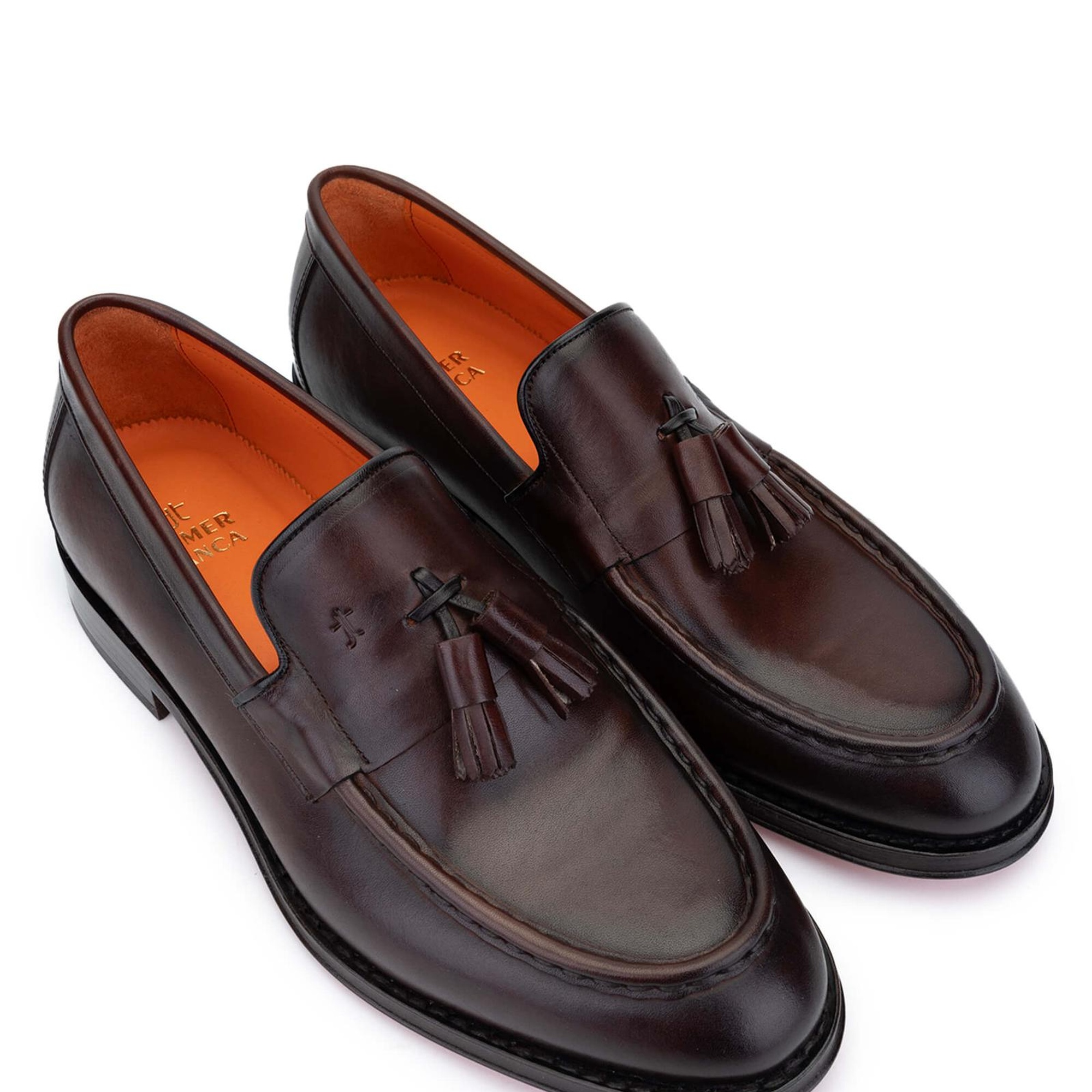 Tamer Tanca Erkek Hakiki Deri Kahverengi Loafer Ayakkabı