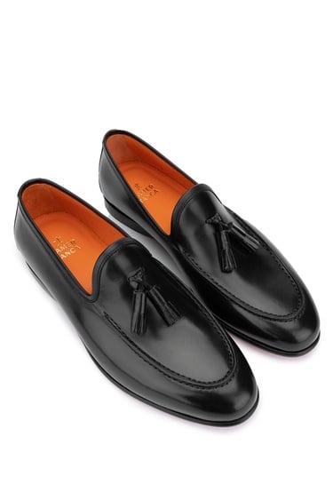  Tamer Tanca Erkek Hakiki Deri Siyah Loafer Ayakkabı