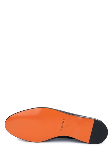  Tamer Tanca Erkek Hakiki Deri Siyah Loafer Ayakkabı