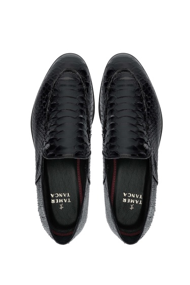  Tamer Tanca Erkek Hakiki Deri Siyah Loafer Ayakkabı