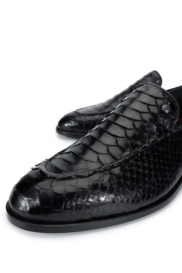  Tamer Tanca Erkek Hakiki Deri Siyah Loafer Ayakkabı