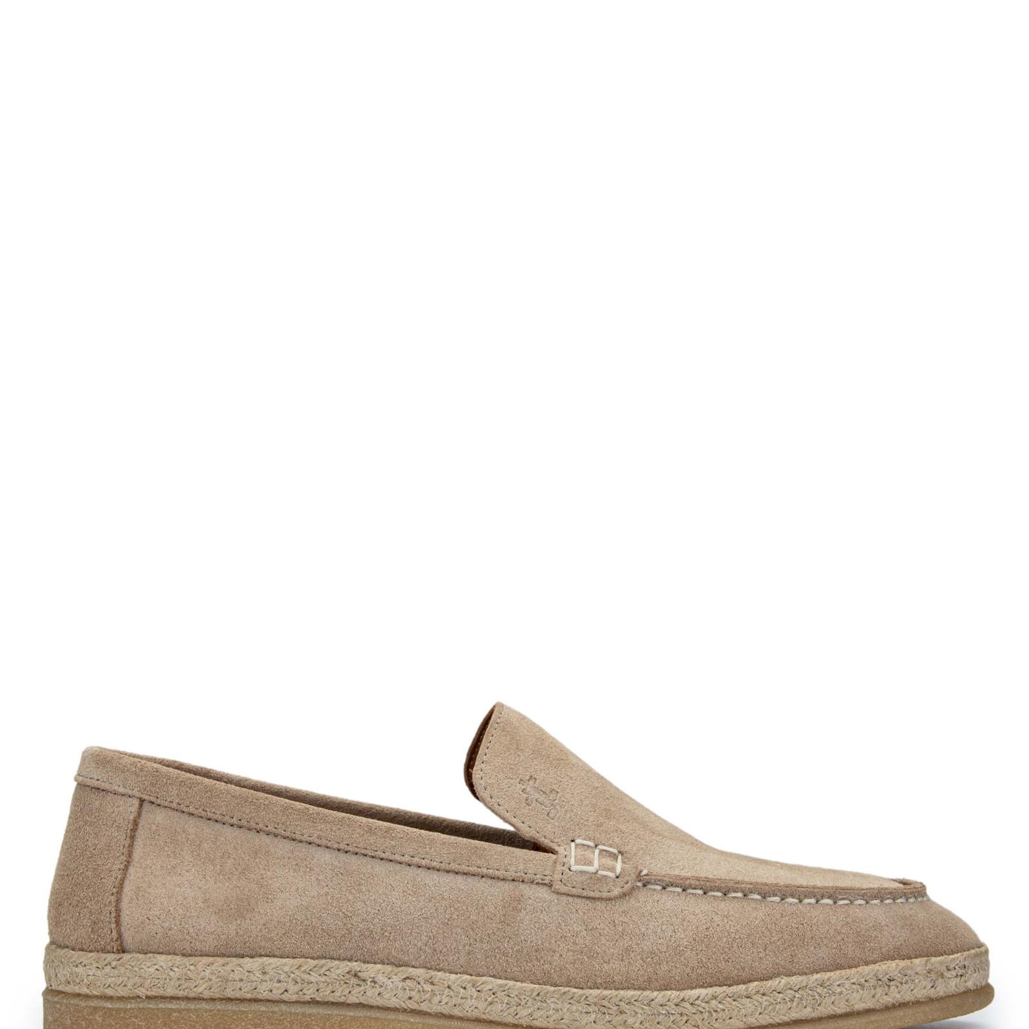 Tamer Tanca Erkek Hakiki Deri Bisküvi Süet Loafer Ayakkabı