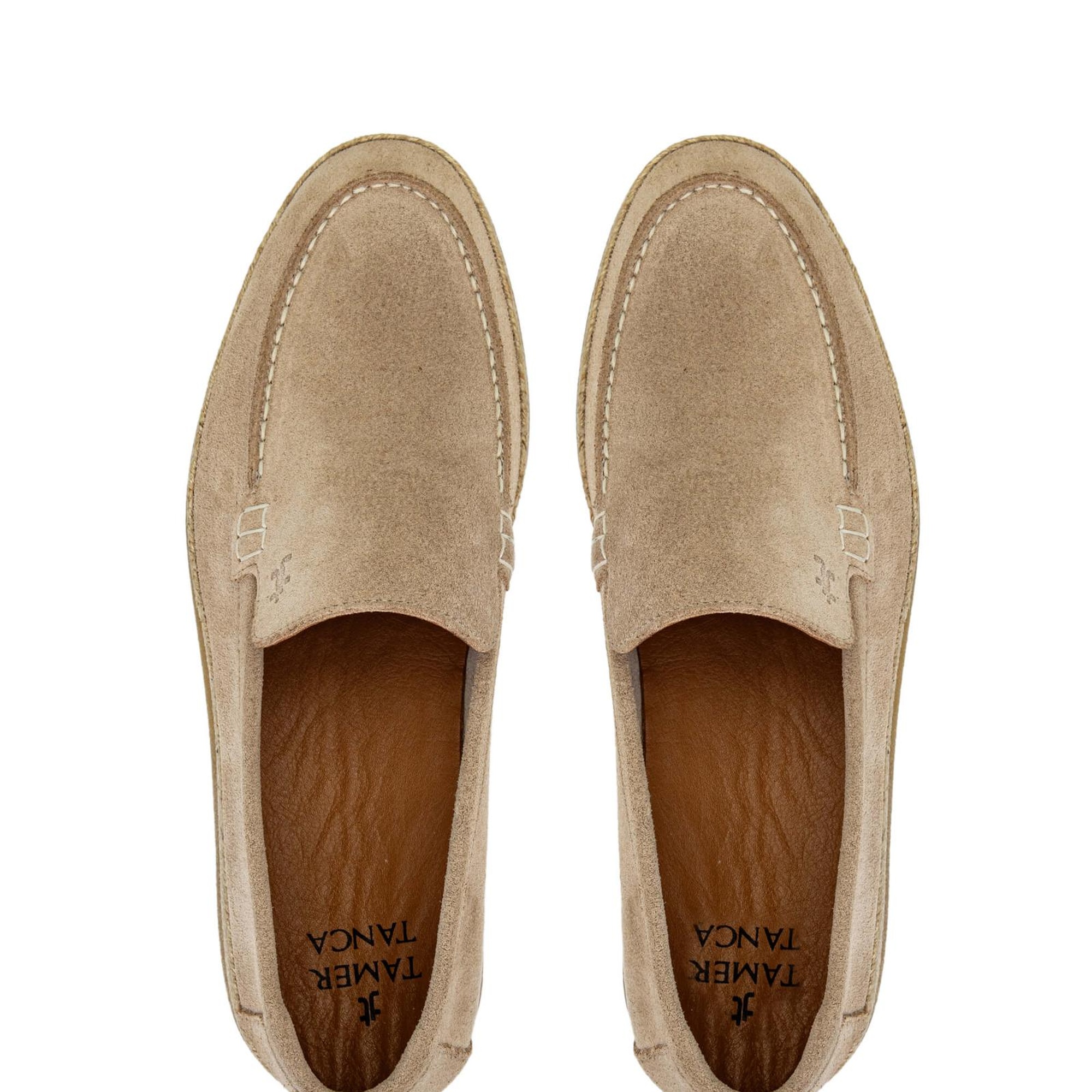 Tamer Tanca Erkek Hakiki Deri Bisküvi Süet Loafer Ayakkabı