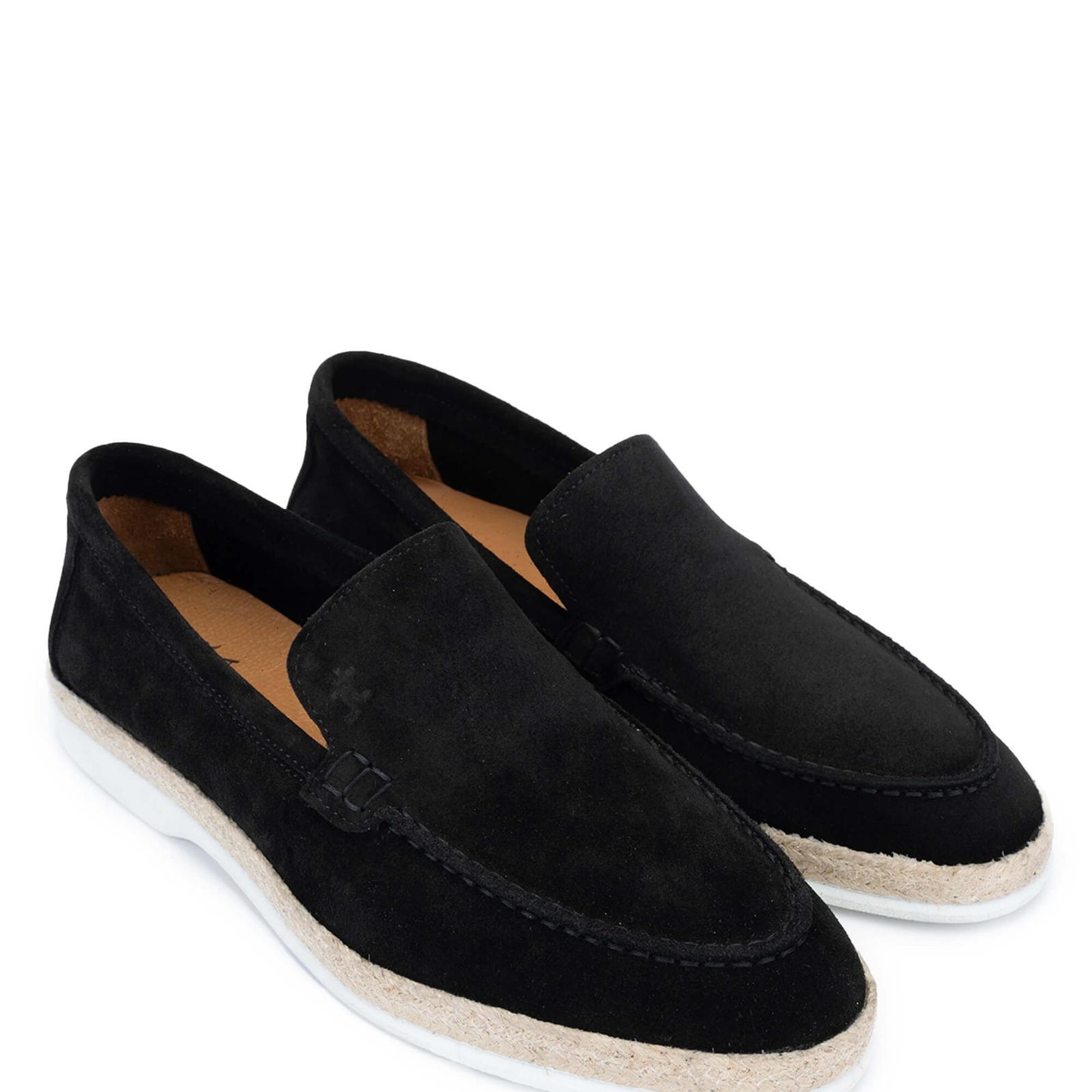 Tamer Tanca Erkek Hakiki Deri Siyah Süet Loafer Ayakkabı