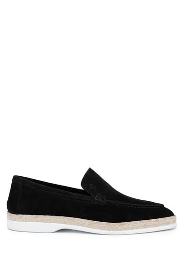  Tamer Tanca Erkek Hakiki Deri Siyah Süet Loafer Ayakkabı