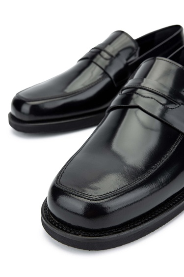  Tamer Tanca Erkek Hakiki Deri Siyah Açma Makosen Ayakkabı