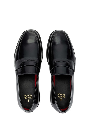  Tamer Tanca Erkek Hakiki Deri Siyah Açma Makosen Ayakkabı