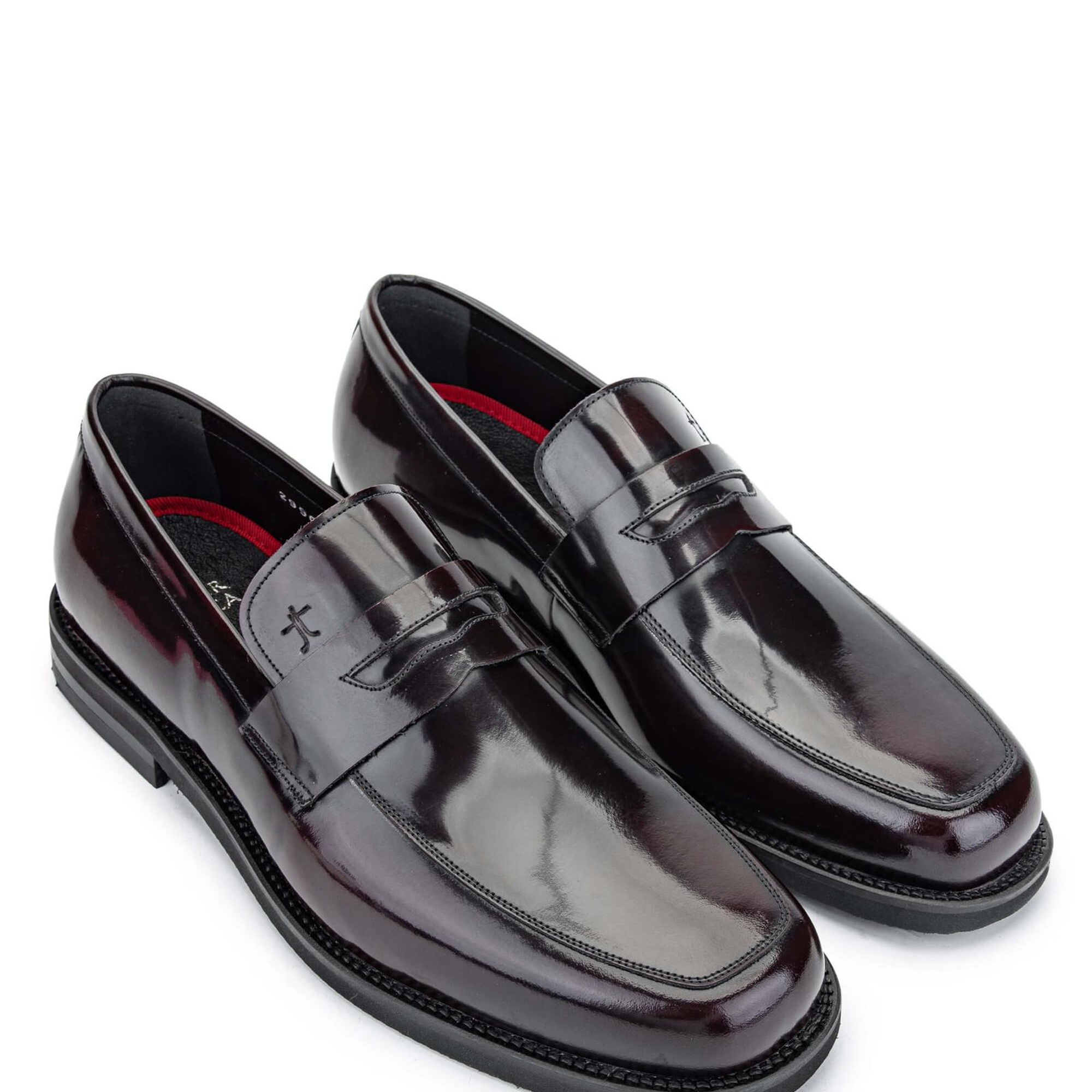 Tamer Tanca Erkek Hakiki Deri Bordo Loafer Ayakkabı