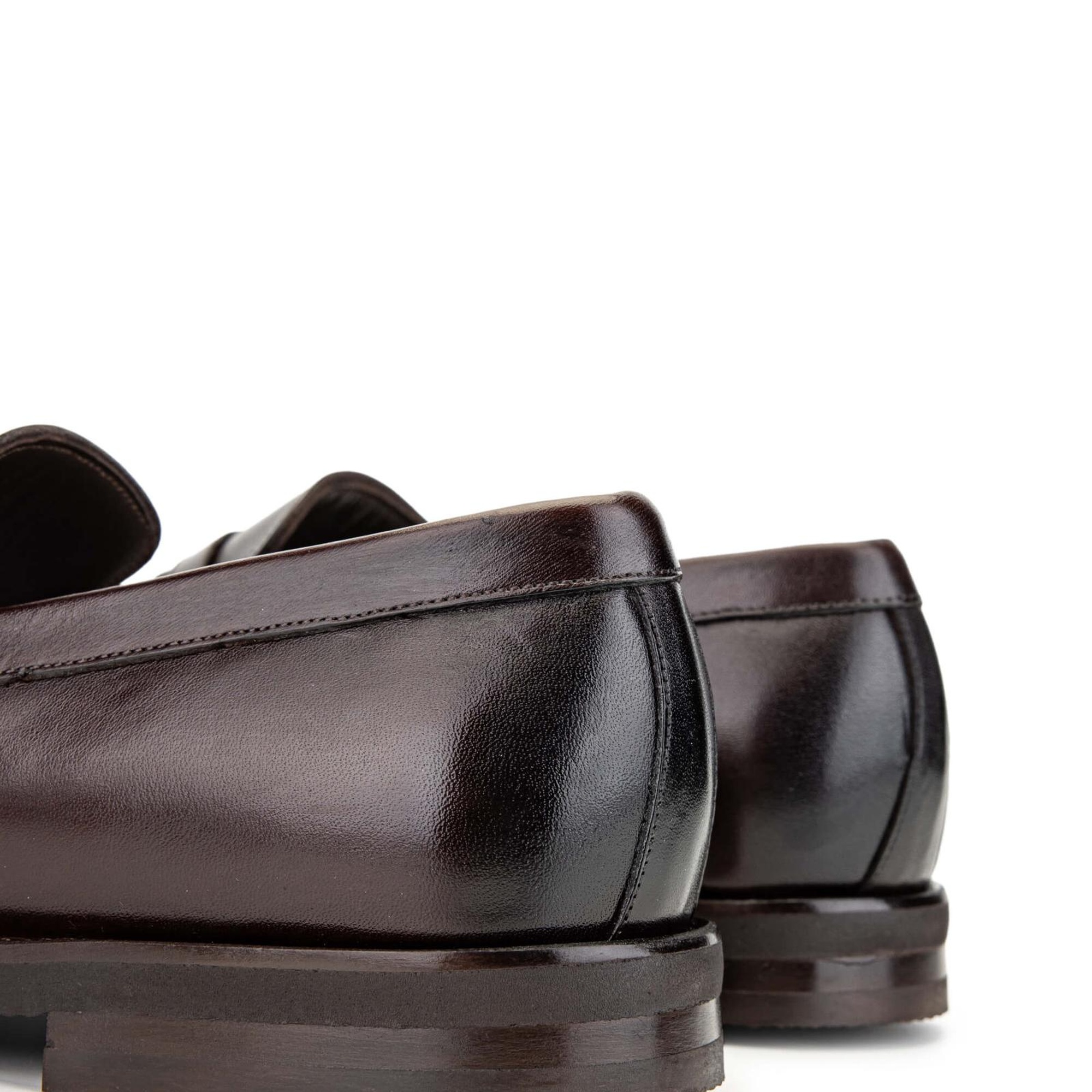 Tamer Tanca Erkek Hakiki Deri Kahverengi Loafer Ayakkabı