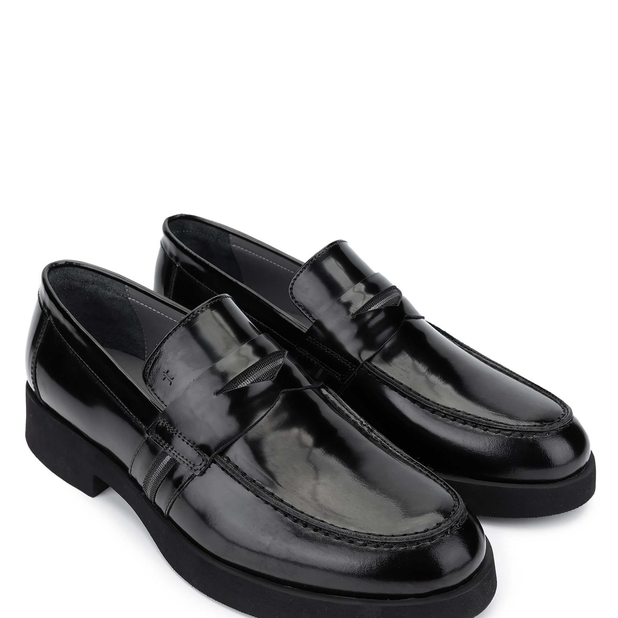 Tamer Tanca Erkek Hakiki Deri Siyah Açma Loafer Ayakkabı