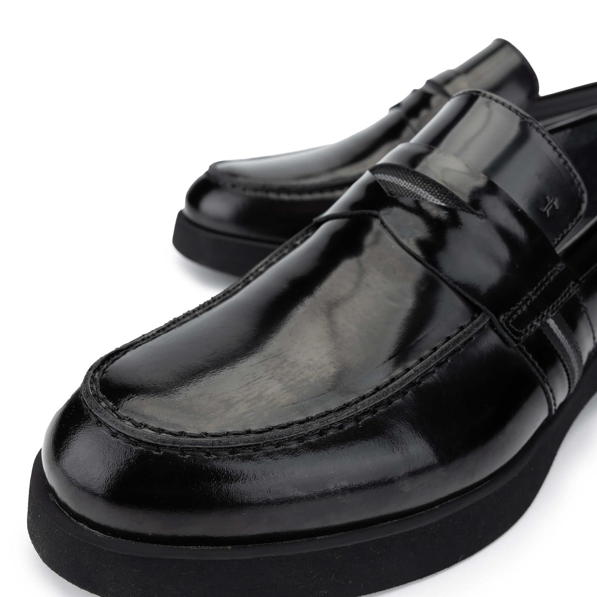 Tamer Tanca Erkek Hakiki Deri Siyah Açma Loafer Ayakkabı