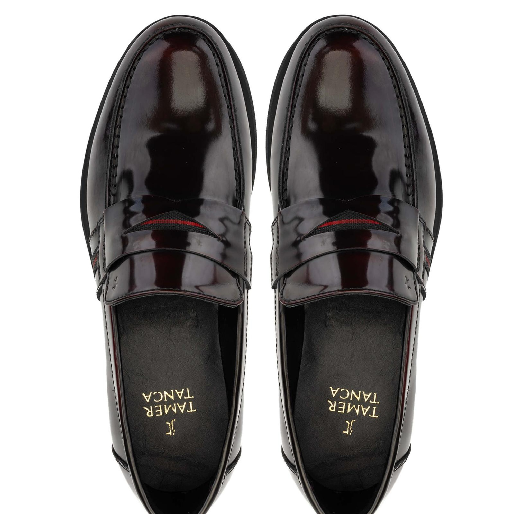 Tamer Tanca Erkek Hakiki Deri Bordo Loafer Ayakkabı