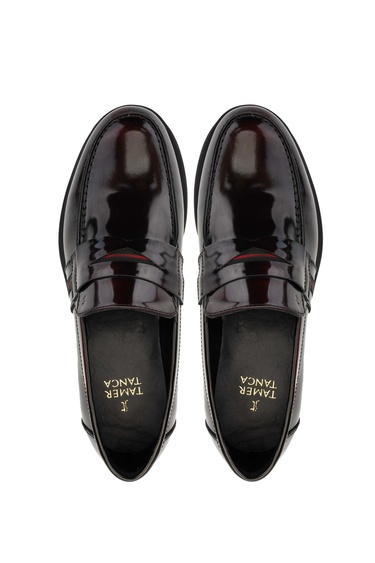  Tamer Tanca Erkek Hakiki Deri Bordo Loafer Ayakkabı