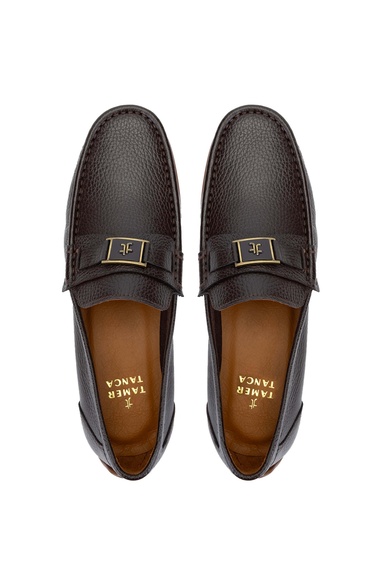  Tamer Tanca Erkek Hakiki Deri Kahverengi Loafer Ayakkabı