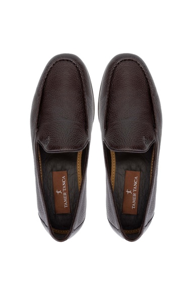  Tamer Tanca Erkek Hakiki Deri Kahverengi Loafer Ayakkabı