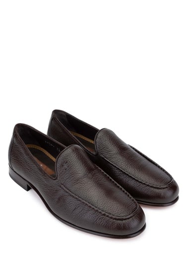  Tamer Tanca Erkek Hakiki Deri Kahverengi Loafer Ayakkabı