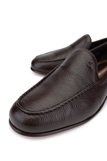  Tamer Tanca Erkek Hakiki Deri Kahverengi Loafer Ayakkabı