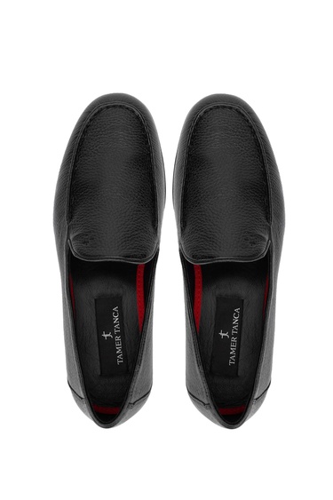  Tamer Tanca Erkek Hakiki Deri Siyah Loafer Ayakkabı