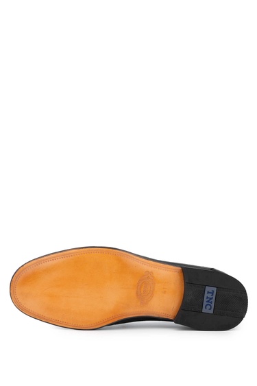  Tamer Tanca Erkek Hakiki Deri Siyah Loafer Ayakkabı