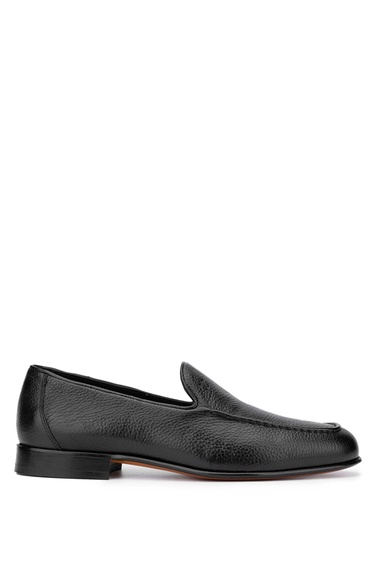  Tamer Tanca Erkek Hakiki Deri Siyah Loafer Ayakkabı