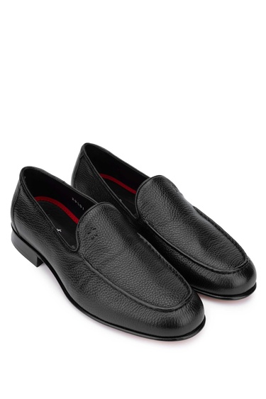  Tamer Tanca Erkek Hakiki Deri Siyah Loafer Ayakkabı