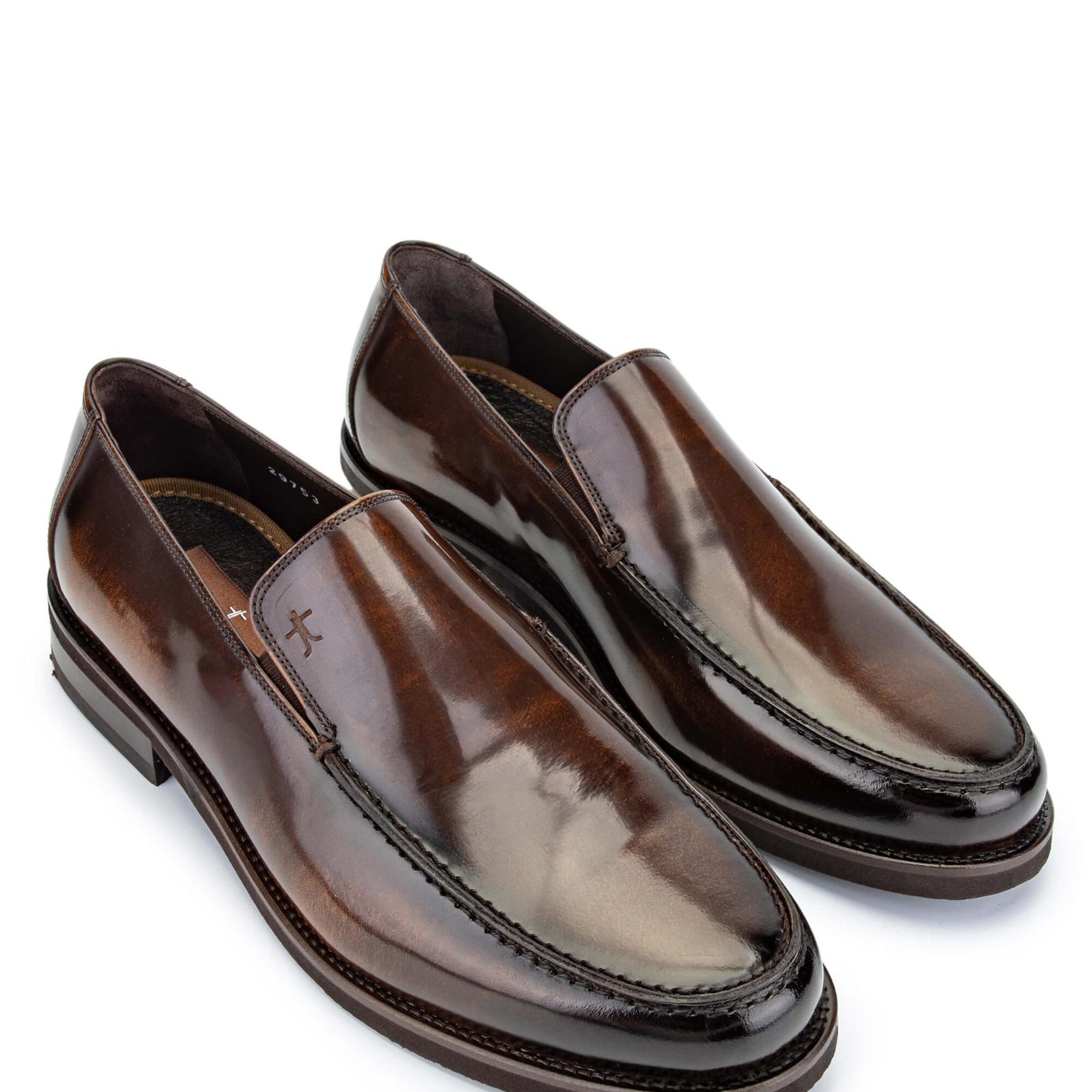 Tamer Tanca Erkek Hakiki Deri Kahverengi Açma Loafer Ayakkabı