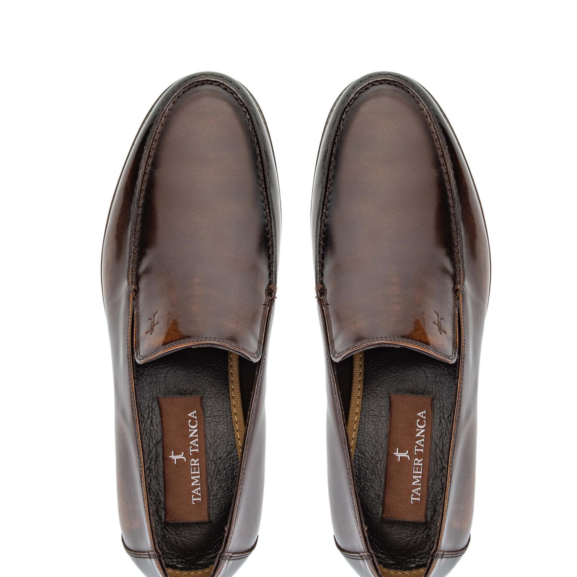 Tamer Tanca Erkek Hakiki Deri Kahverengi Açma Loafer Ayakkabı