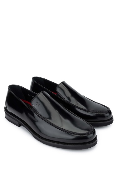  Tamer Tanca Erkek Hakiki Deri Siyah Açma Loafer Ayakkabı