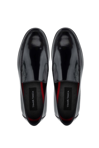  Tamer Tanca Erkek Hakiki Deri Siyah Açma Loafer Ayakkabı