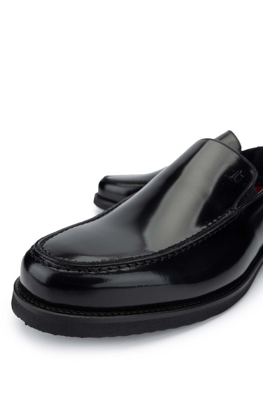  Tamer Tanca Erkek Hakiki Deri Siyah Açma Loafer Ayakkabı