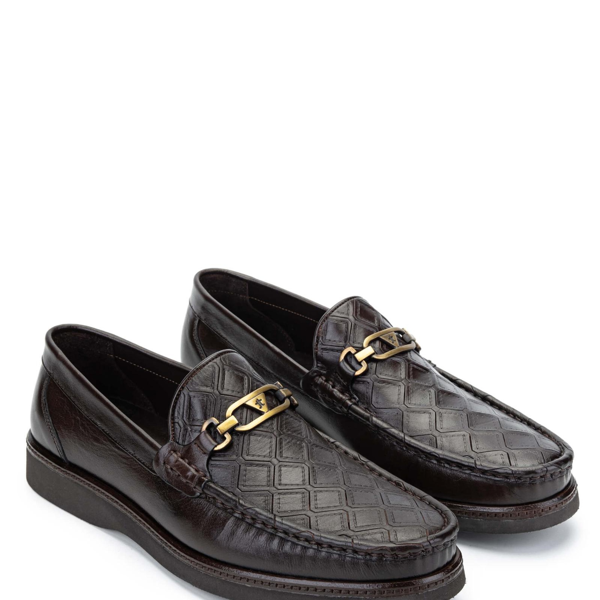 Tamer Tanca Erkek Hakiki Deri Kahverengi Loafer Ayakkabı