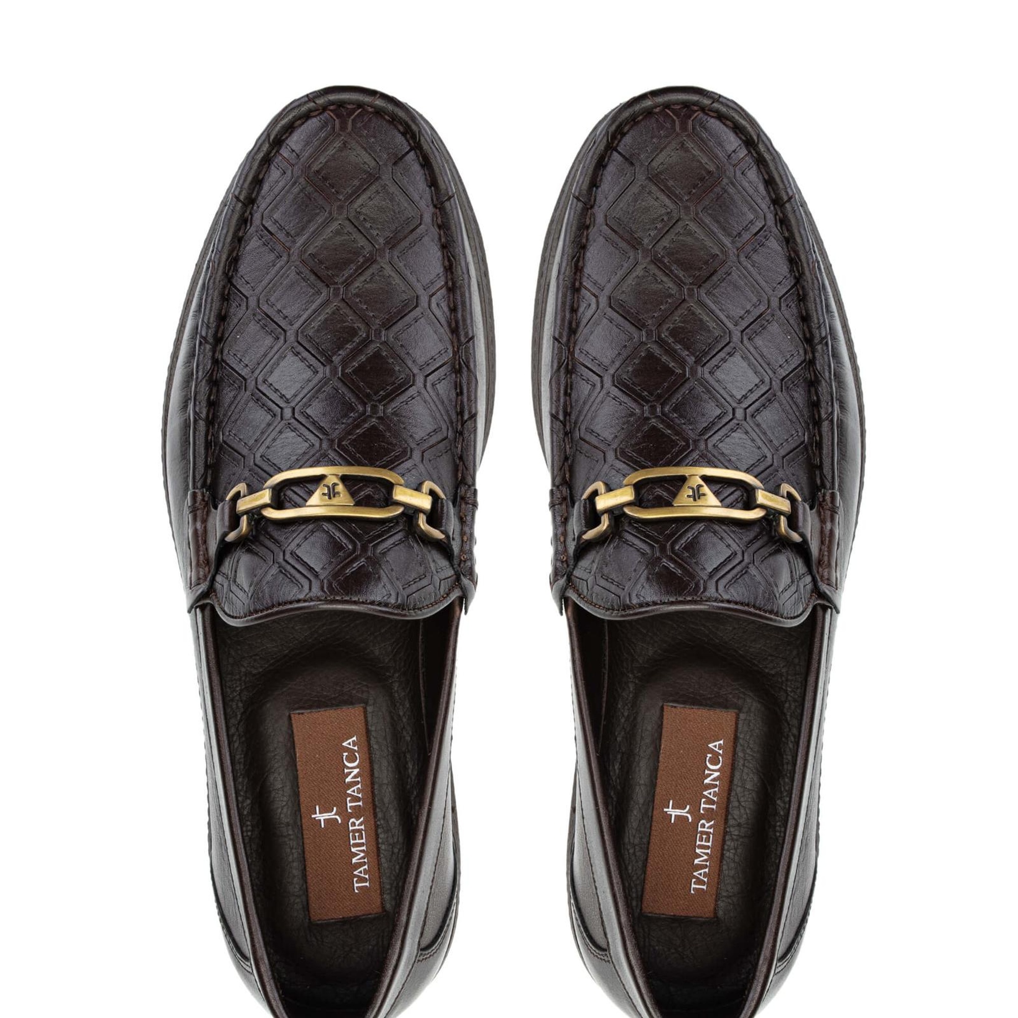 Tamer Tanca Erkek Hakiki Deri Kahverengi Loafer Ayakkabı