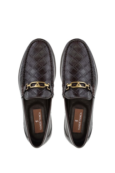  Tamer Tanca Erkek Hakiki Deri Kahverengi Loafer Ayakkabı