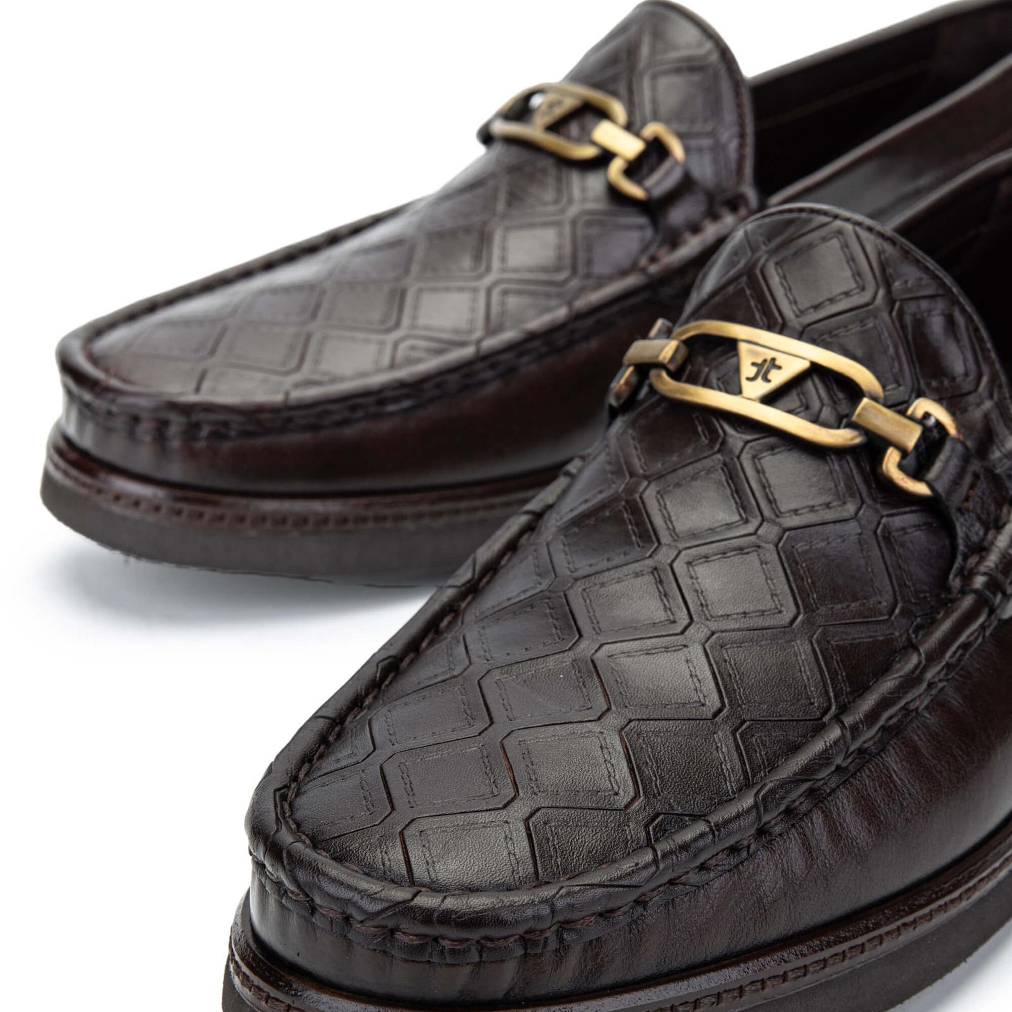 Tamer Tanca Erkek Hakiki Deri Kahverengi Loafer Ayakkabı